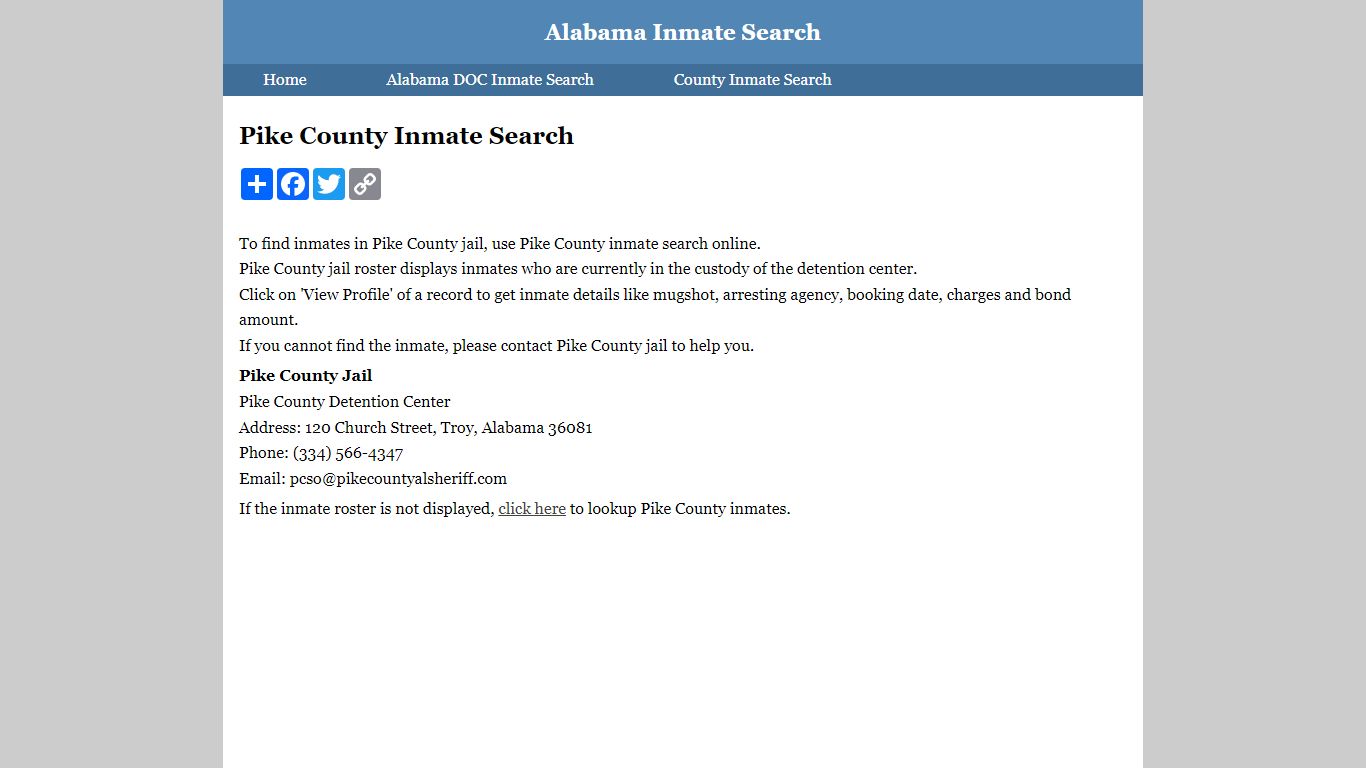 Pike County Inmate Search