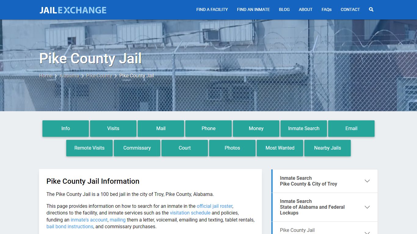 Pike County Jail, AL Inmate Search, Information
